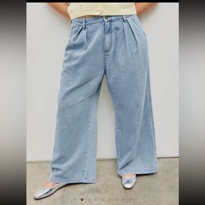 NWT 3X Denim Pleated Wide Leg Jeans Curve & Plus